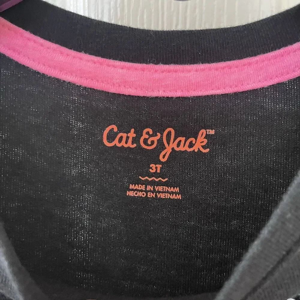 Cat & Jack Black Skeleton Halloween Tulle Dress Glows In The Dark Girls 3T NWT